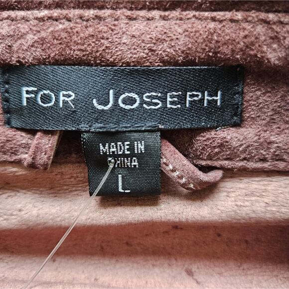 For Joseph Snap Front 100% Leather Western Cowgirl Mauve Shacket Size Large - Picture 9 of 12